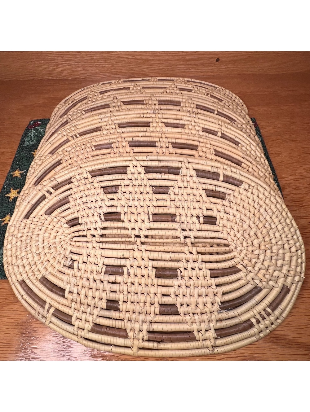 Set of 6 Handmade Woven Oval Rattan Placemats